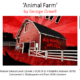 Animal Farm book cover with barn and equality message.