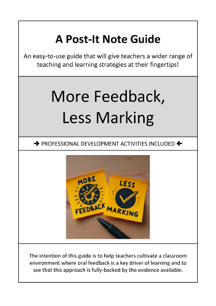 Guide cover: More Feedback, Less Marking.